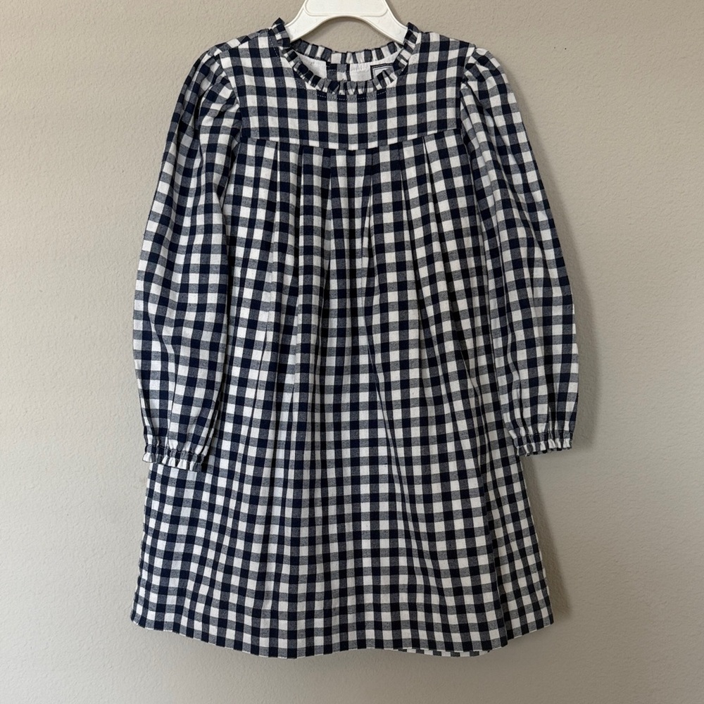 Busy Bees Classic Navy and White Flannel Checkered Kids Dress Sz 6